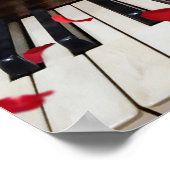 Roos Petals op Piano Keys Poster (Hoek)