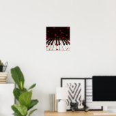 Roos Petals op Piano Keys Poster (Thuiskantoor)