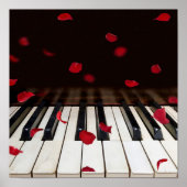 Roos Petals op Piano Keys Poster (Voorkant)