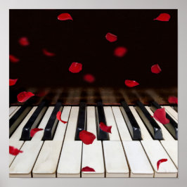 Roos Petals op Piano Keys Poster