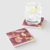 Roos Petals Stenen Onderzetter (Zijkant)