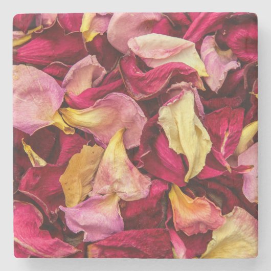 Roos Petals Stenen Onderzetter (Voorkant)