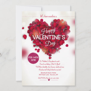 Roos Petals Valentijn Invitation Kaart