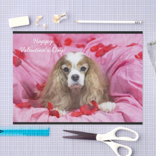 Roos Petals, Valentijnsdag Cavalier King Charles Tissuepapier (Craft)