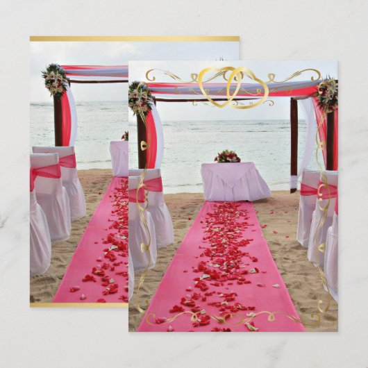 Roos petroleumether op de uitnodiging tot het rode (Voorkant / Achterkant)