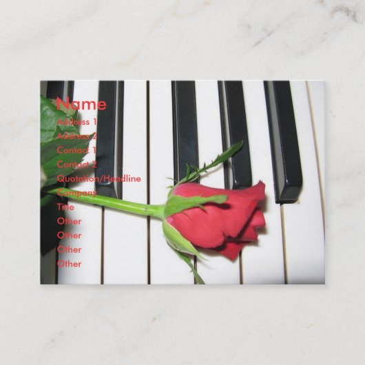 Roos Piano-profielkaart Visitekaartje (Voorkant)