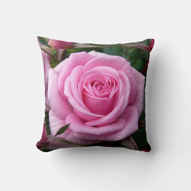 Roos Pillow - Personeelsroze roze roodrotsdecor Kussen (Voorkant)