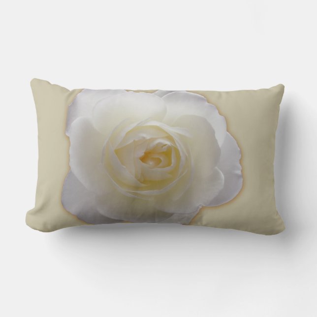 Roos Pillow, speciaal gepersonaliseerd White Rose  Kussen (Voorkant)