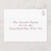 Roos! Pink Burgundy RSVP Response Briefkaart (Achterkant)