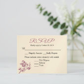 Roos! Pink Burgundy RSVP Response Briefkaart (Staand voorkant)