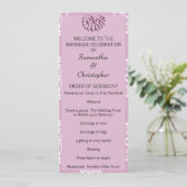 Roos Pink Damask Wedding Program Programmakaart (Staand voorkant)
