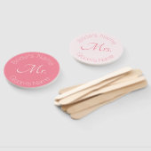 Roos Pink Elegant Bride en bruidegom Mr. Mrs. Wedd Handwaaier (Niet-gemonteerd)