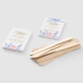 Roos - Pink Floral Gold Minimal Dusty Blue Wedding Handwaaier (Niet-gemonteerd)