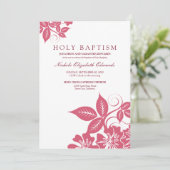 Roos Pink Floral Heilige Baptisme Kaart (Staand voorkant)