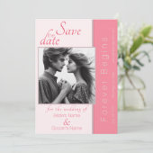 Roos Pink Forever Begint Bruiloft Save the Date Kaart (Staand voorkant)