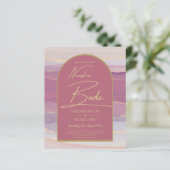 Roos Pink Gold Arch Marble Wedding BODA INVITE (Staand voorkant)