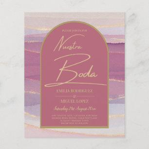 Roos Pink Gold Arch Marble Wedding BODA INVITE Flyer