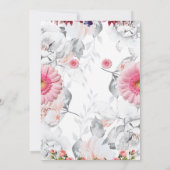 Roos Pink Gold Greenery Floral Wedding Invitation Kaart (Achterkant)