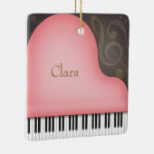 Roos Pink Grand Piano Charming Musical Keepomwille Keramisch Ornament (Rechts)