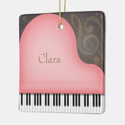 Roos Pink Grand Piano Charming Musical Keepomwille Keramisch Ornament (Links)