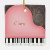 Roos Pink Grand Piano Charming Musical Keepomwille Keramisch Ornament (Voorkant)