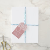 Roos PInk  Kant Eerste Communie Gift Label Cadeaulabel (Met Touw)