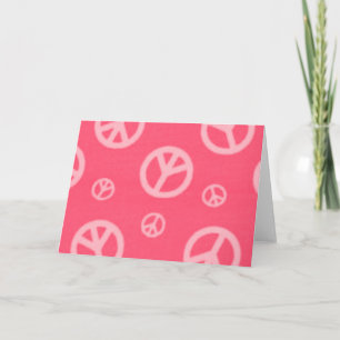 ROOS PINK PEACE SIGNS WENSKAART KAART