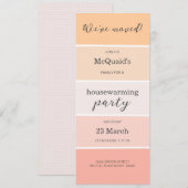 Roos Pink Peach House Warming Party Kaart (Voorkant / Achterkant)