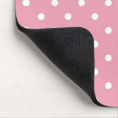 Roos Pink Polka Dot Mousepad Muismat (Hoek)