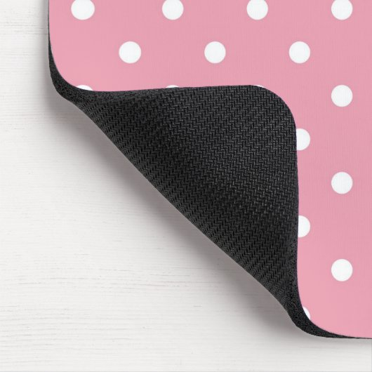 Roos Pink Polka Dot Mousepad Muismat (Hoek)