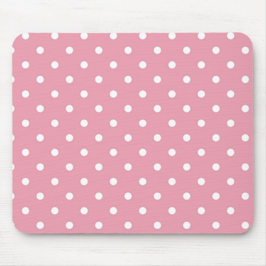 Roos Pink Polka Dot Mousepad Muismat (Voorkant)