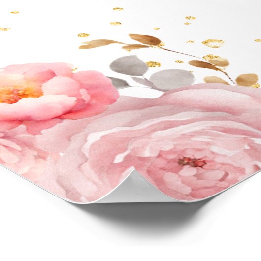 Roos Pink Princess Quinceañera Welkom Poster (Hoek)