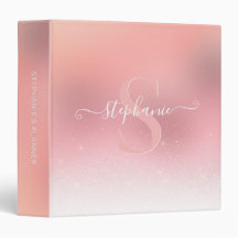 Roos Pink Shimmer Glitter Girly Monogramed