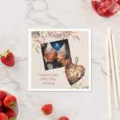  Roos Pioen 50e Bruiloft Jubileum Party Servet (Insitu)