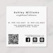 Roos & Pioen QR Code Elegant Modern Bloemenplein Vierkante Visitekaartje (Achterkant)