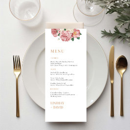 Roos Pioenbloemen Menu Kaart