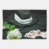 Roos pistool van pokergangster theedoek (Horizontaal)