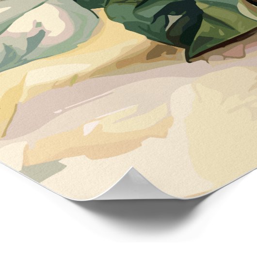 Roos Pitcher Bloemen Compositie Poster (Hoek)