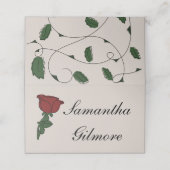Roos placecard plaatskaartje (Buitenkant ongevouwen)