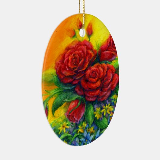 Roos Plumage Keramisch Ornament (Rechts)