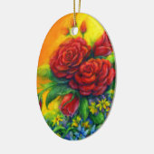 Roos Plumage Keramisch Ornament (Links)