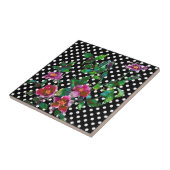  Roos polka-stippen Tegeltje (Zijkant)