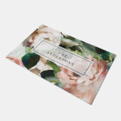 Roos pony floral and foliage eucalyptus stylish deurmat (Schuin)