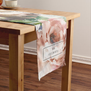 Roos pony floral and foliage eucalyptus stylish korte tafelloper
