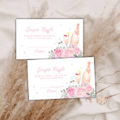 Roos Poppin Champagne Luier Raffle Baby shower Informatiekaartje