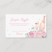 Roos Poppin Champagne Luier Raffle Baby shower Informatiekaartje (Voorkant)