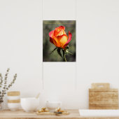 Roos Poster met dauwkusten 16x20 ROOS & PROSE (Keuken)