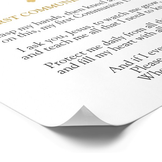 Roos Poster van de eerste Heilige Communie (Hoek)