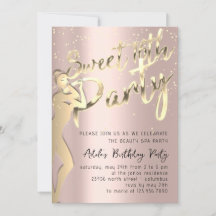 Roos Powder Gold Confetti Sweet 16th Party