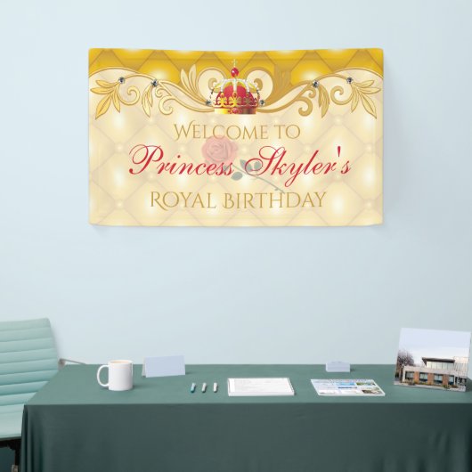 Roos, prinses Birthday Banner (Beurs)